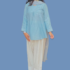 3 Piece Stitched Lawn Suit for Women in Navy Blue